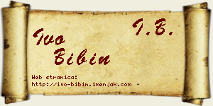 Ivo Bibin vizit kartica
